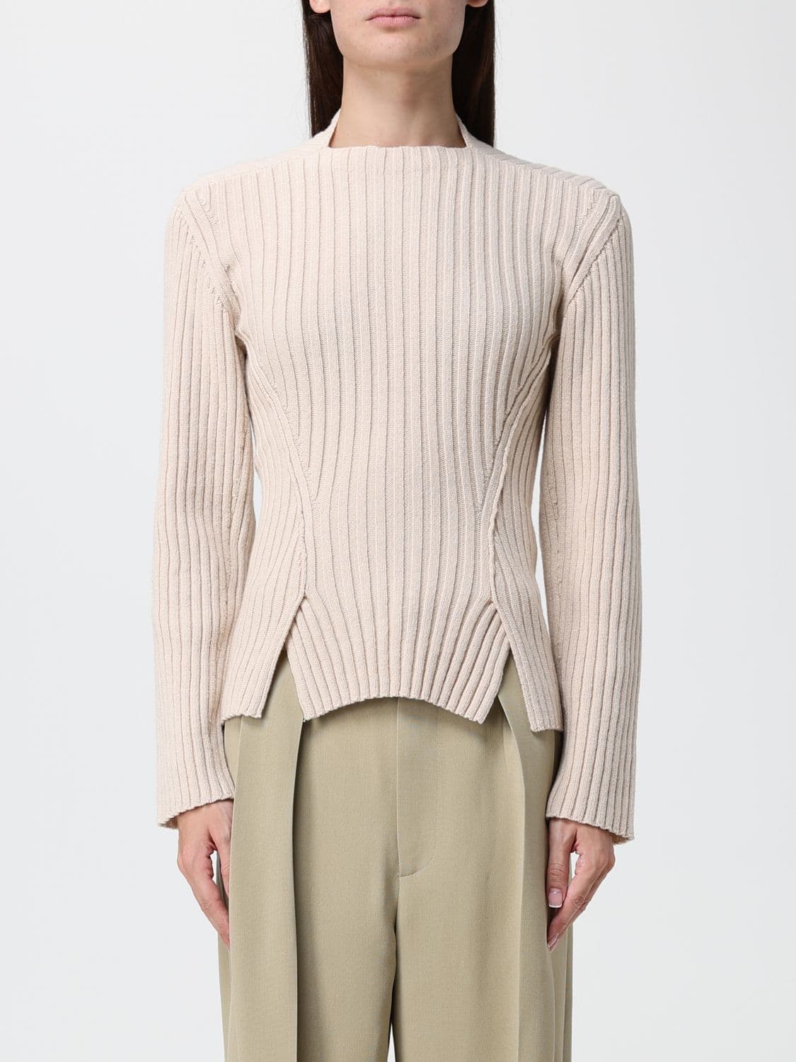 Victoria Victoria Beckham Ribbed Cashmere-Blend Sweater with a Front Slit