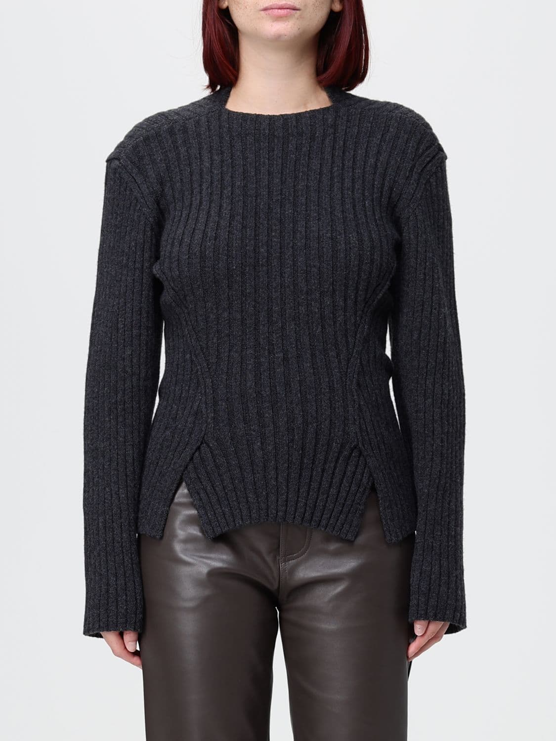 Victoria Victoria Beckham Ribbed Cashmere-Blend Sweater with a Front Slit