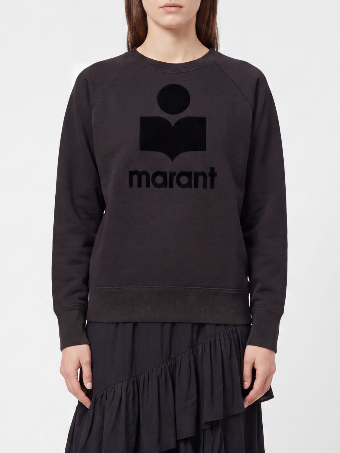 Isabel Marant Etoile Crewneck Sweatshirt in Cotton Blend with Contrast Logo