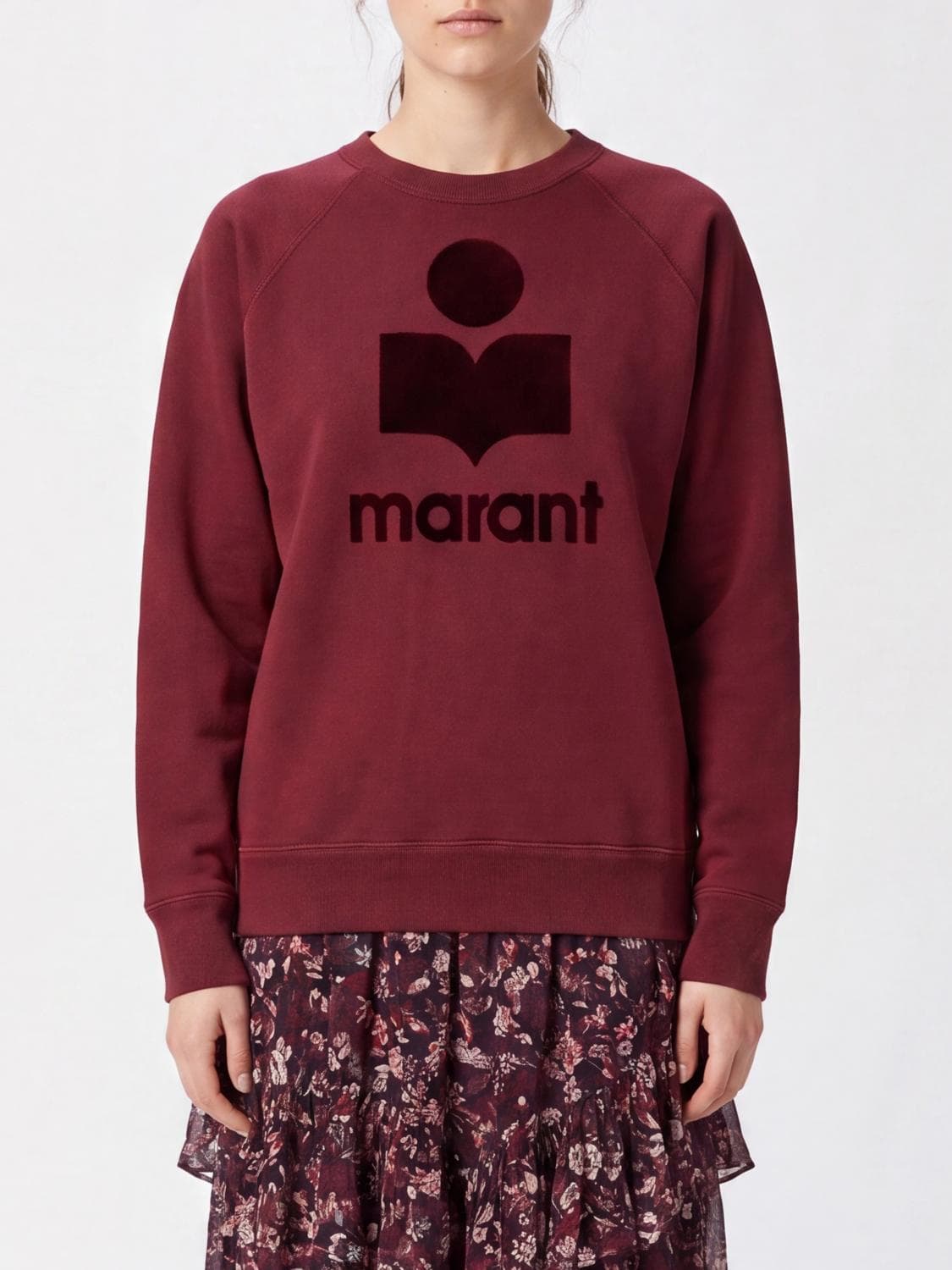 Isabel Marant Etoile Crewneck Sweatshirt in Cotton Blend with Contrast Logo