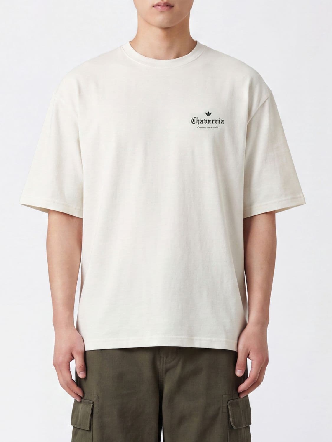Adidas Originals Cotton Crewneck T-Shirt with Logo and Dropped Shoulders