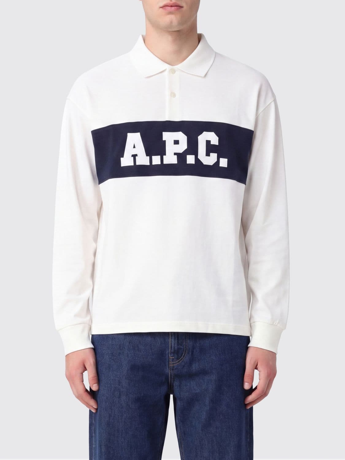 A.p.c. A. P.C. Long-Sleeved Cotton Polo Shirt with Contrast Logo