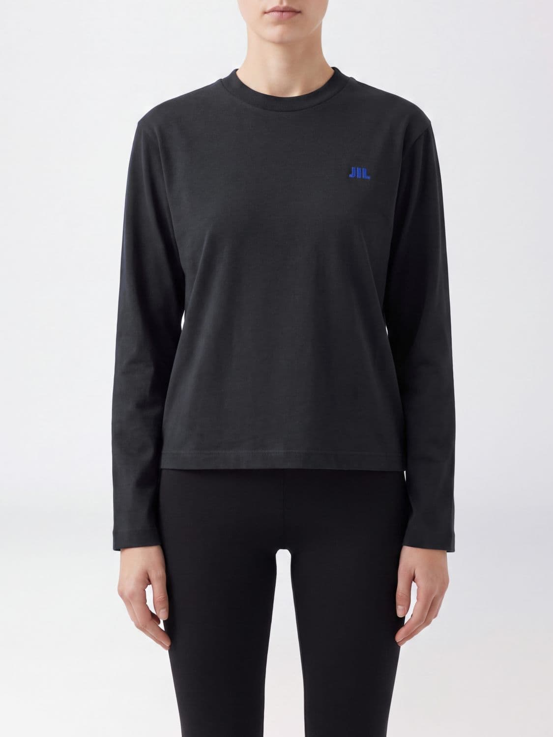 Jil Sander Long-Sleeved Cotton T-Shirt with Contrast Logo