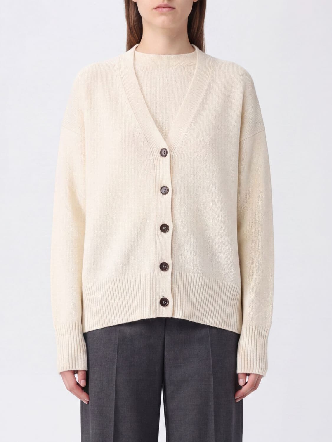 Jil Sander Pure Cashmere V-Neck Button-Up Cardigan