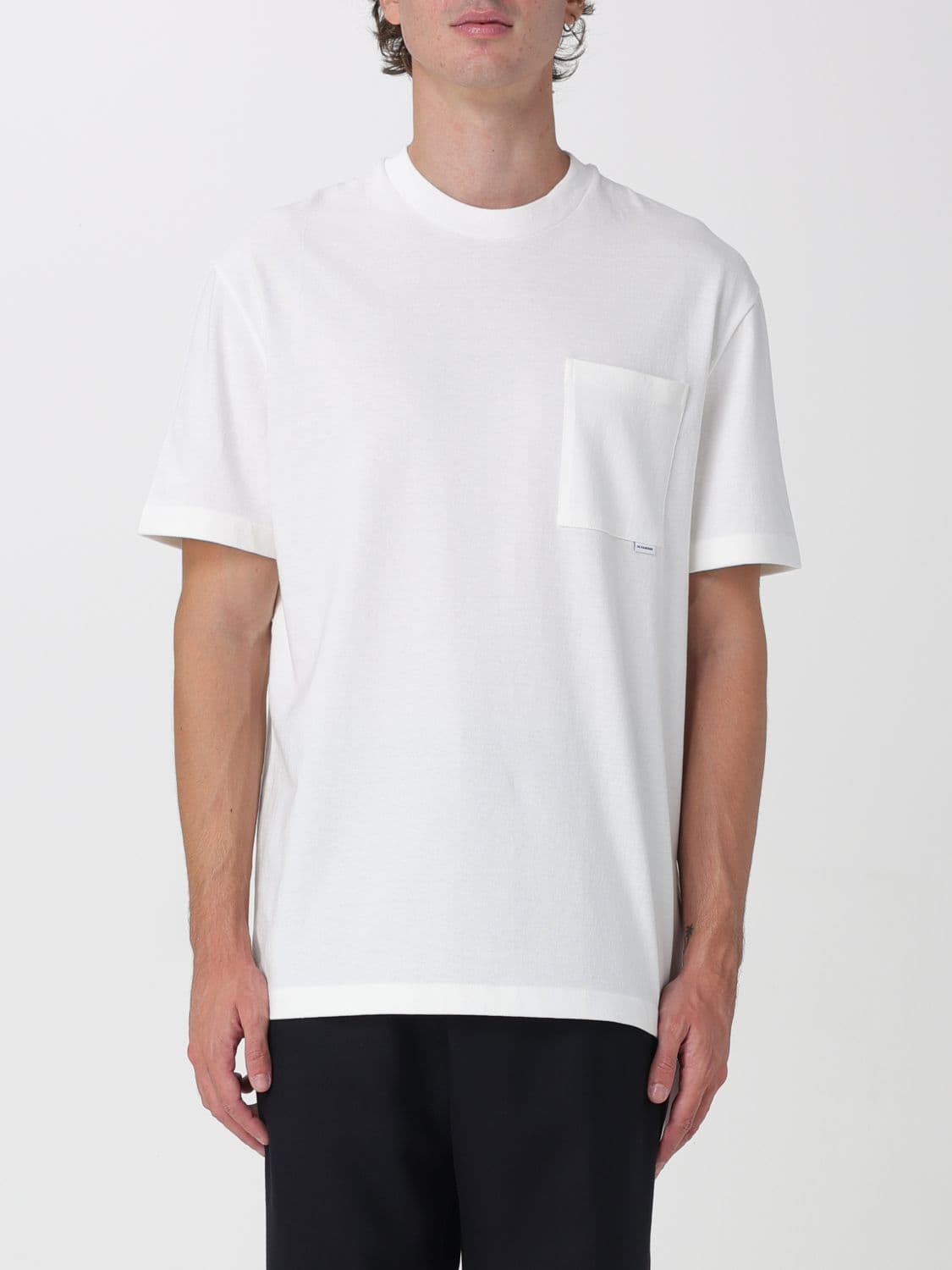 Jil Sander Short-Sleeved Cotton T-shirt with Patch Pocket