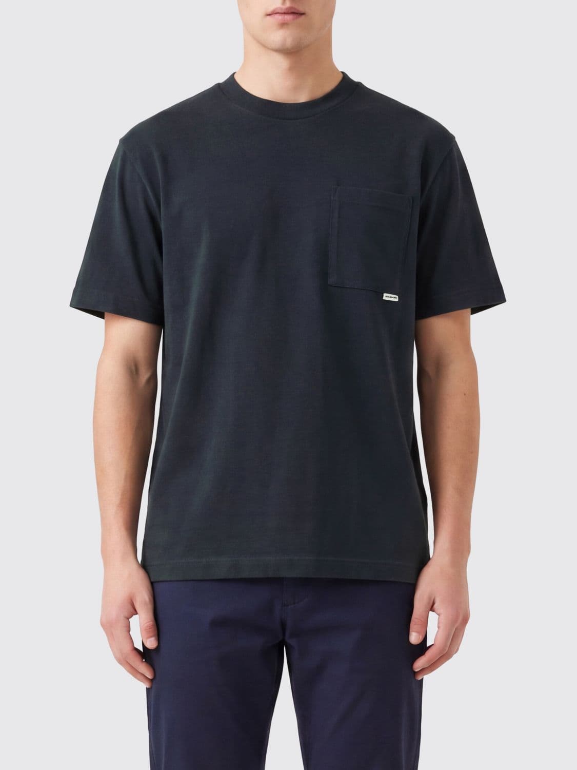Jil Sander Short-Sleeved Cotton T-shirt with Patch Pocket