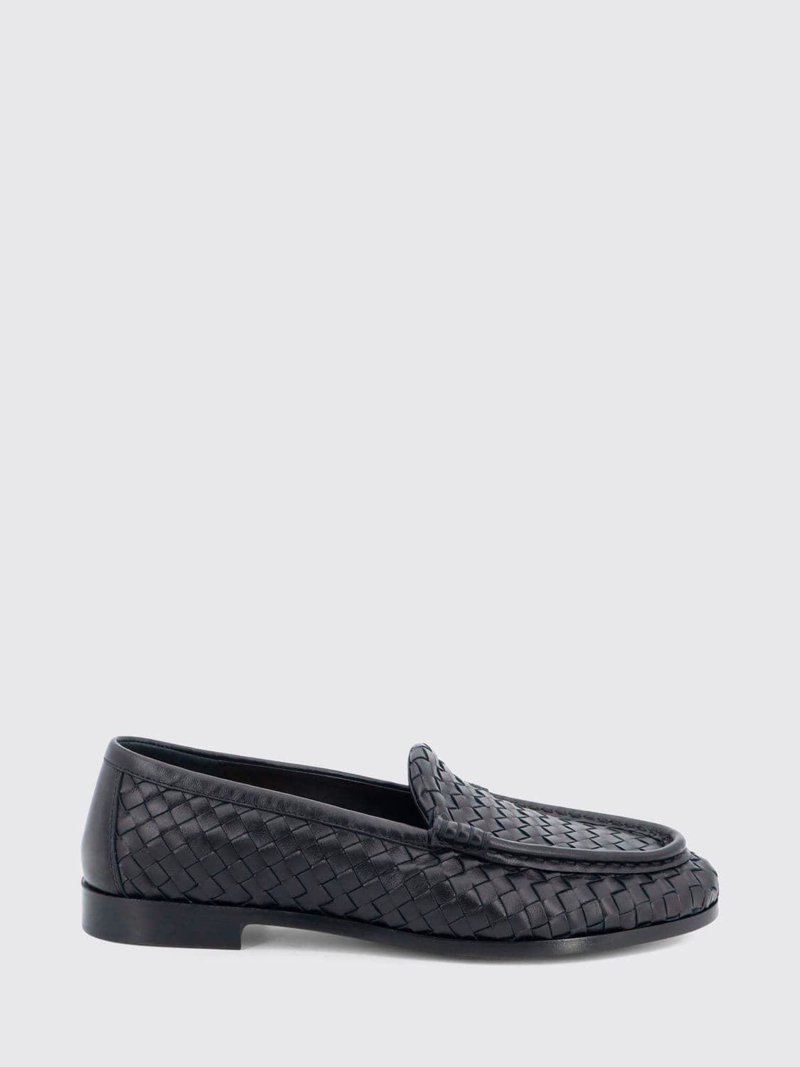 Bottega Veneta Silenzio Lambskin Loafers with Intrecciato Motif