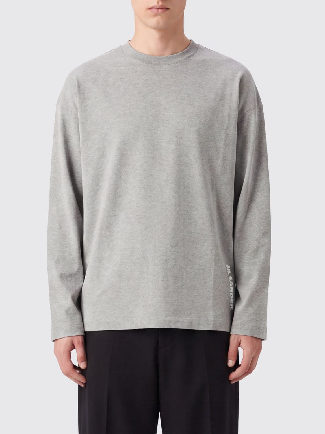 Jil Sander Relaxed Fit Long-Sleeved Cotton T-shirt with Logo