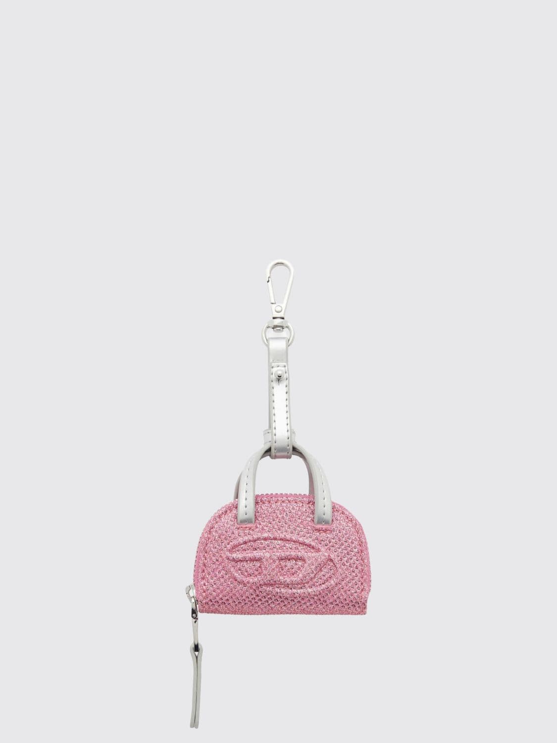 Diesel 1DR Dome Lurex Mesh Keychain with Oval D Logo · OS