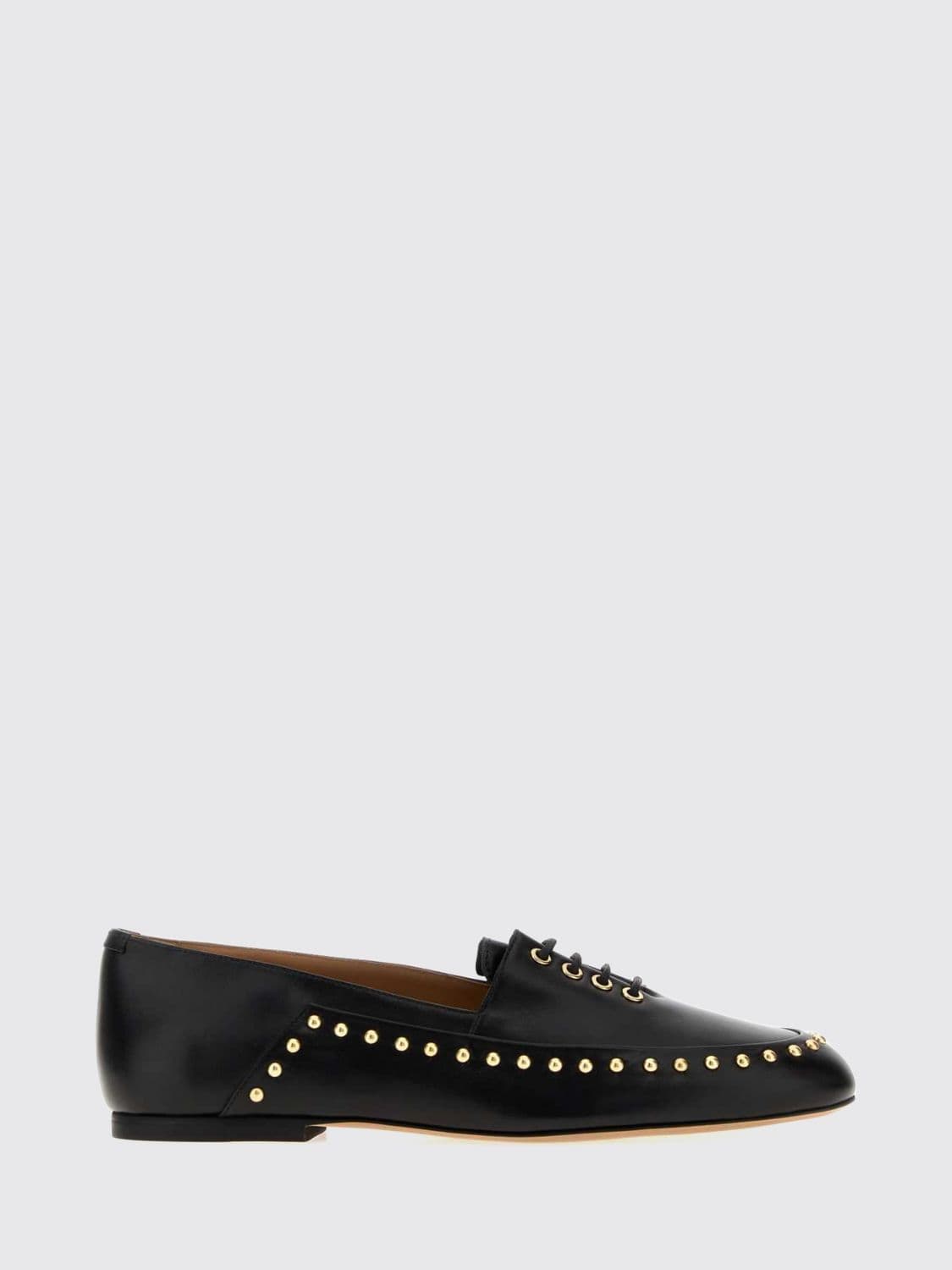 Jil Sander Elyss Smooth Calfskin Ballet Flats with Embroidered Studs