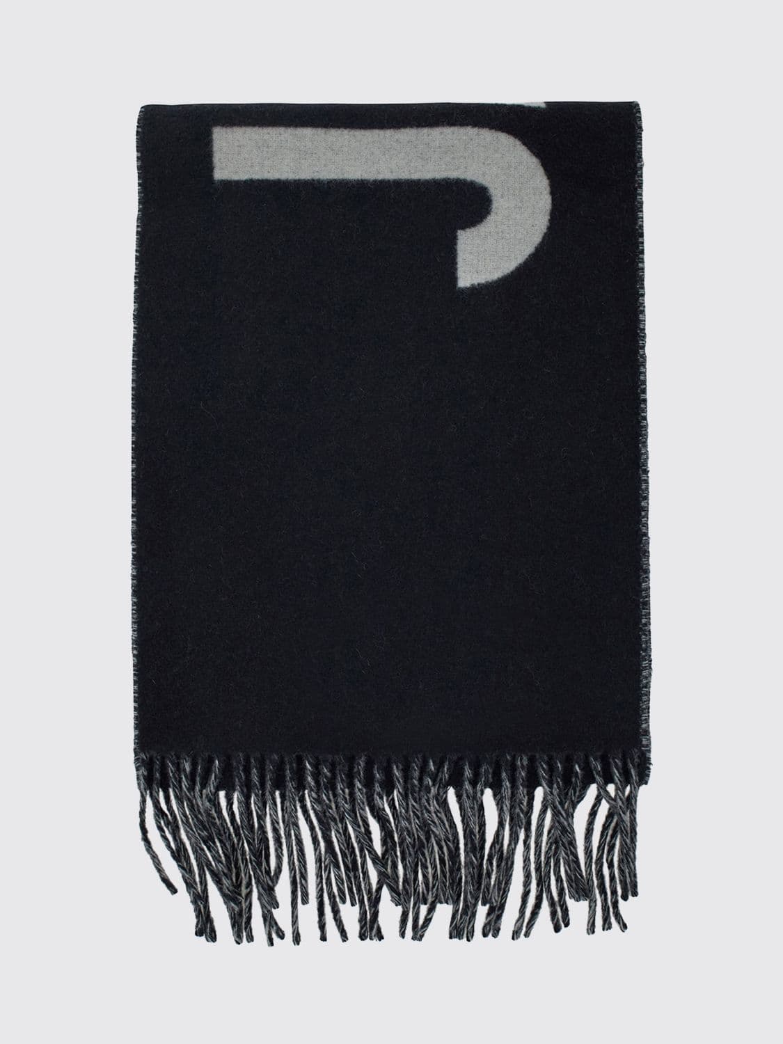 Jacquemus Cotton Scarf with Contrasting Jacquard Logo and Fringed Edges · OS
