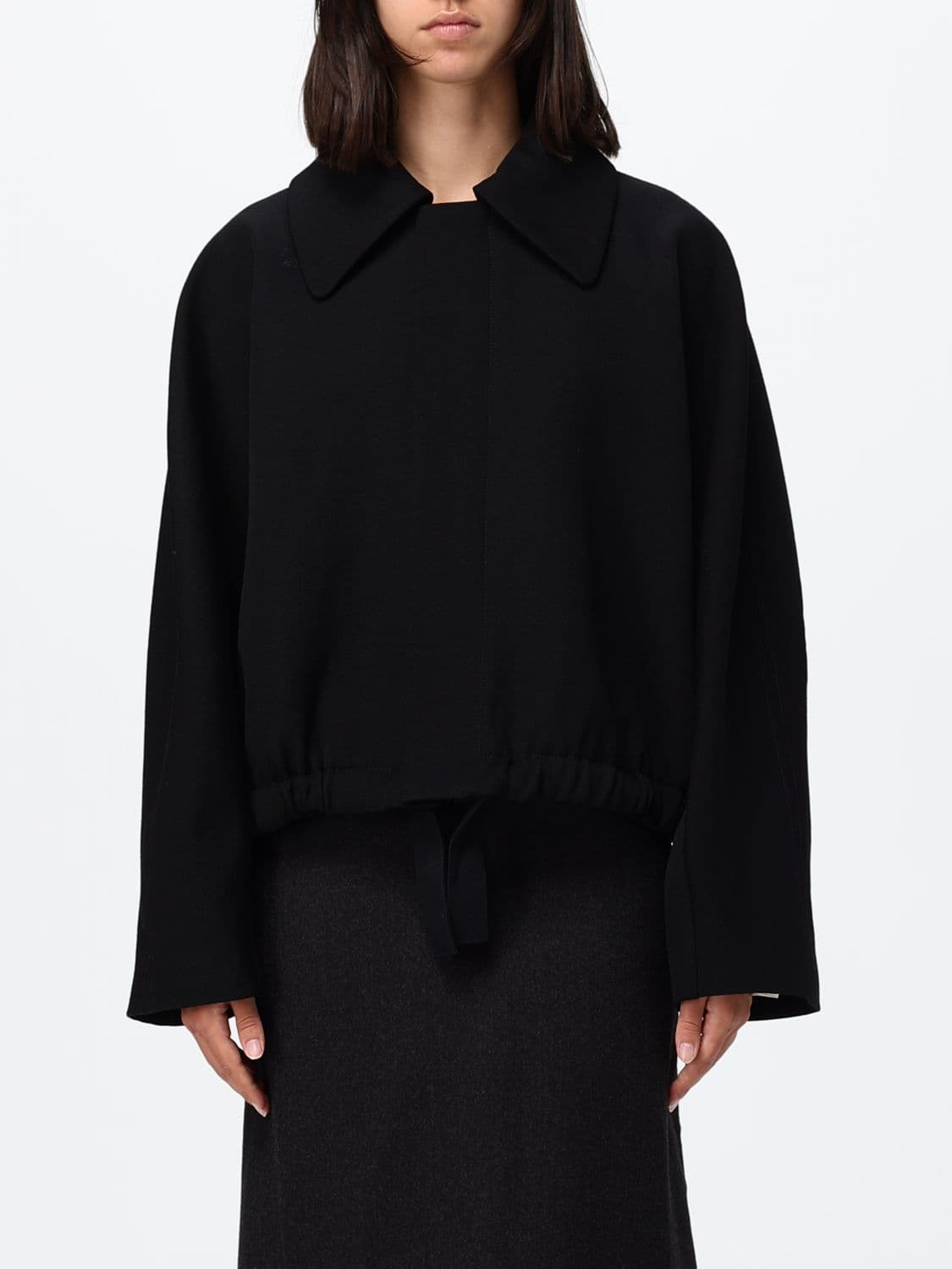 Victoria Victoria Beckham Arden Virgin Wool Bomber Jacket with Zip Closure