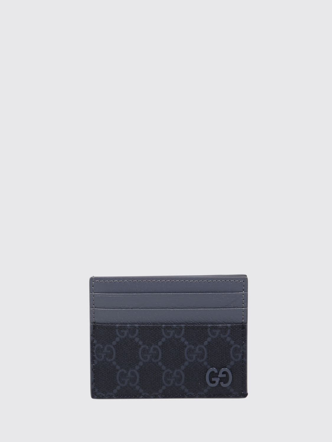 Gucci GG Supreme Canvas Flat Card Holder with Leather Details · OS