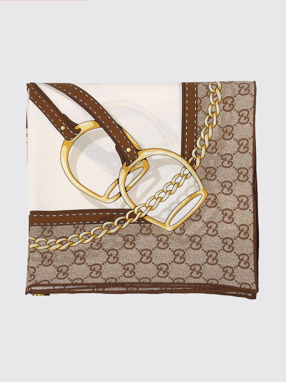 Gucci Multicolour Graphic Print Pure Silk Foulard