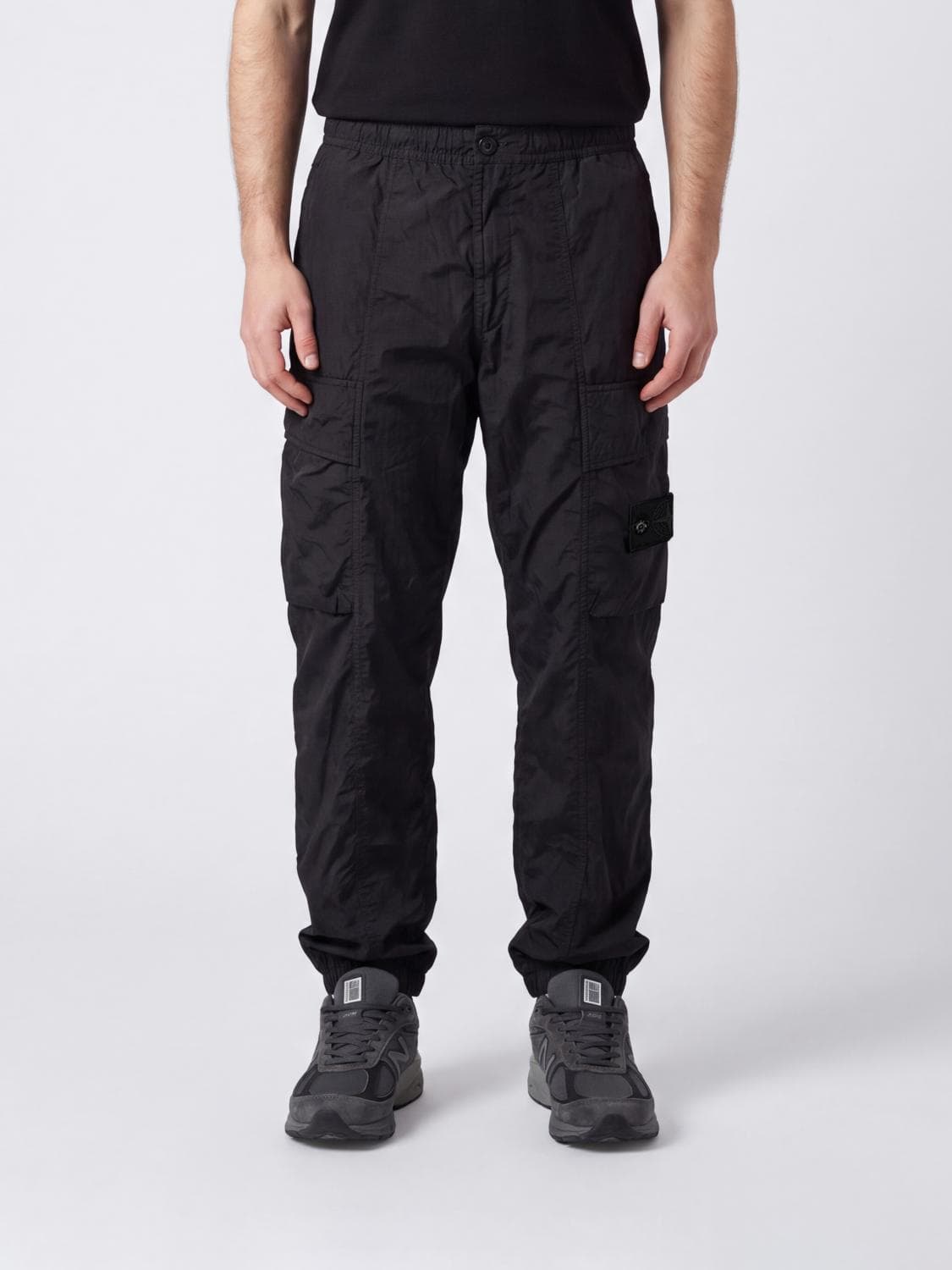 Stone Island Ghost Capsule Cargo Trousers in Recycled Nylon with Badge