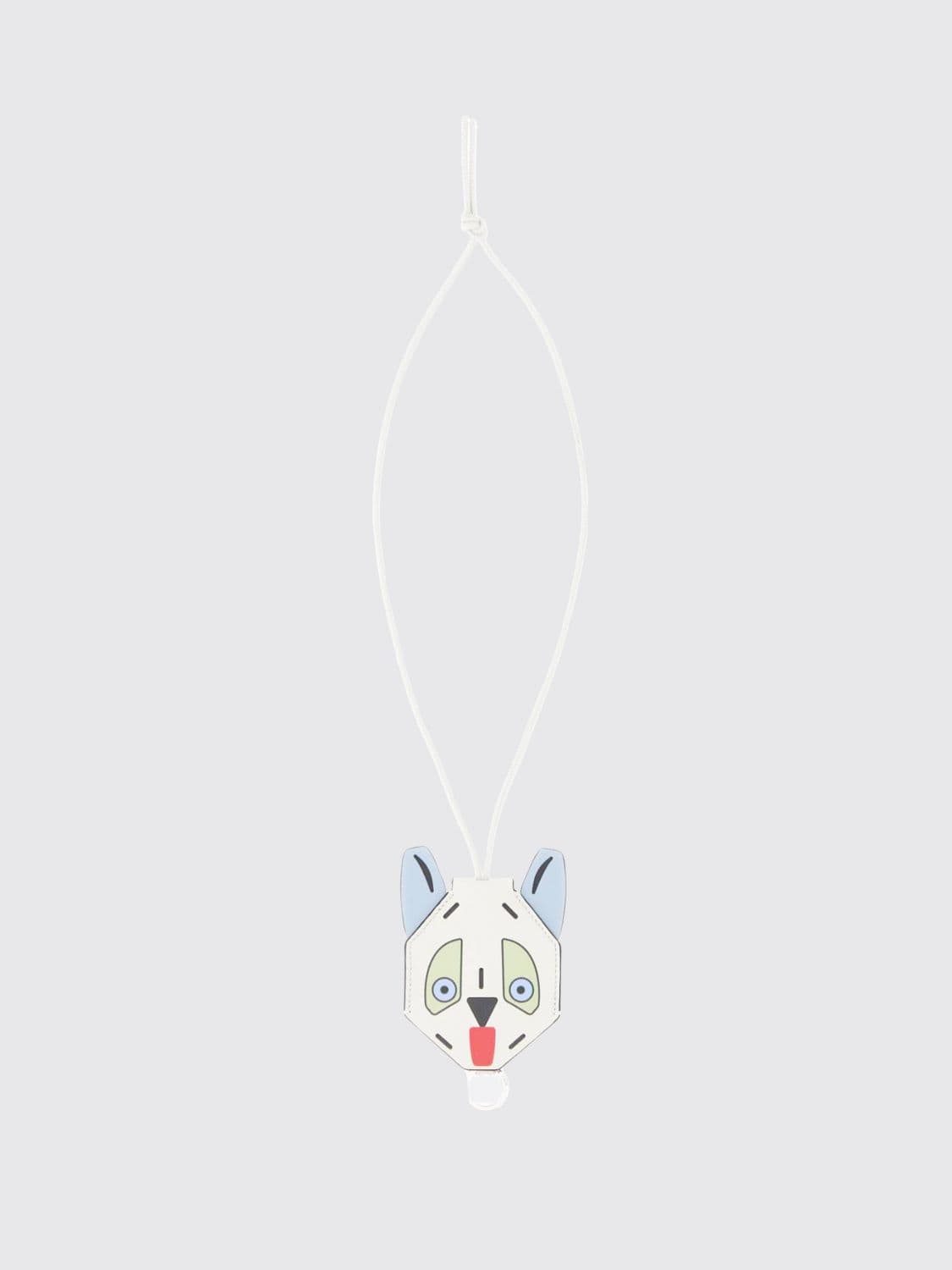 Loewe Futurist Cat Calfskin Keychain with Engraved Logo and Metal Ring · OS