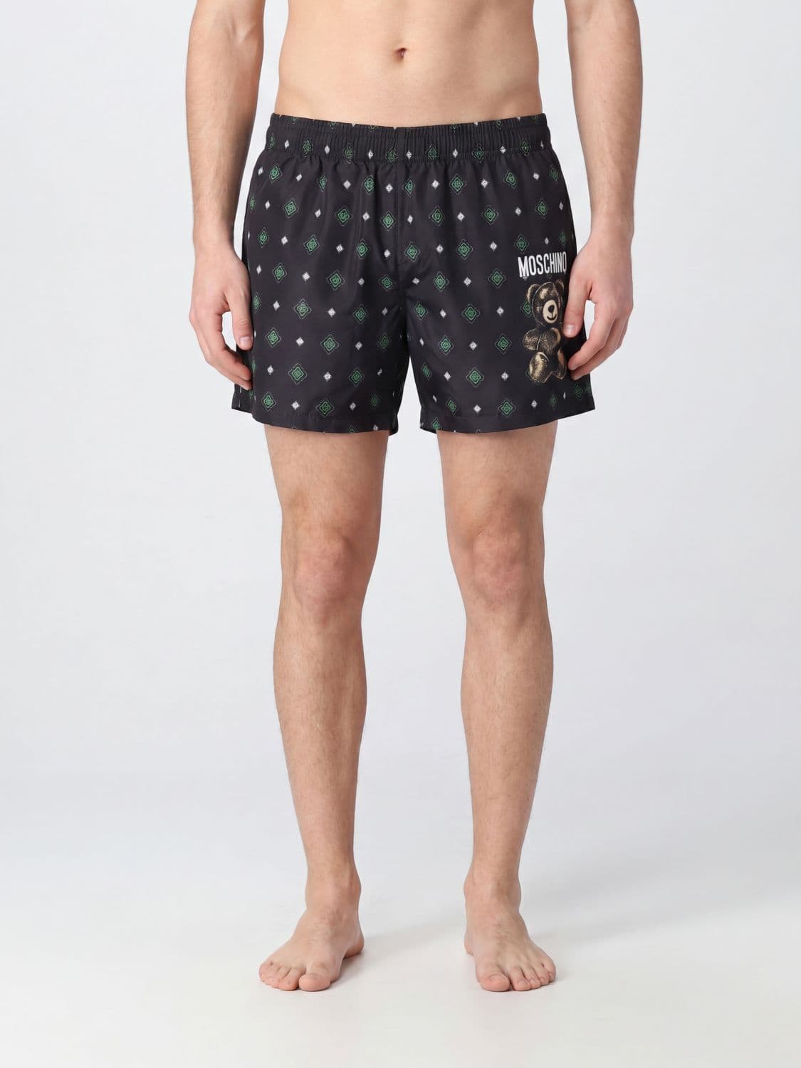 Moschino Couture Monaco Polyester Swimming Shorts with Teddy Bear Print