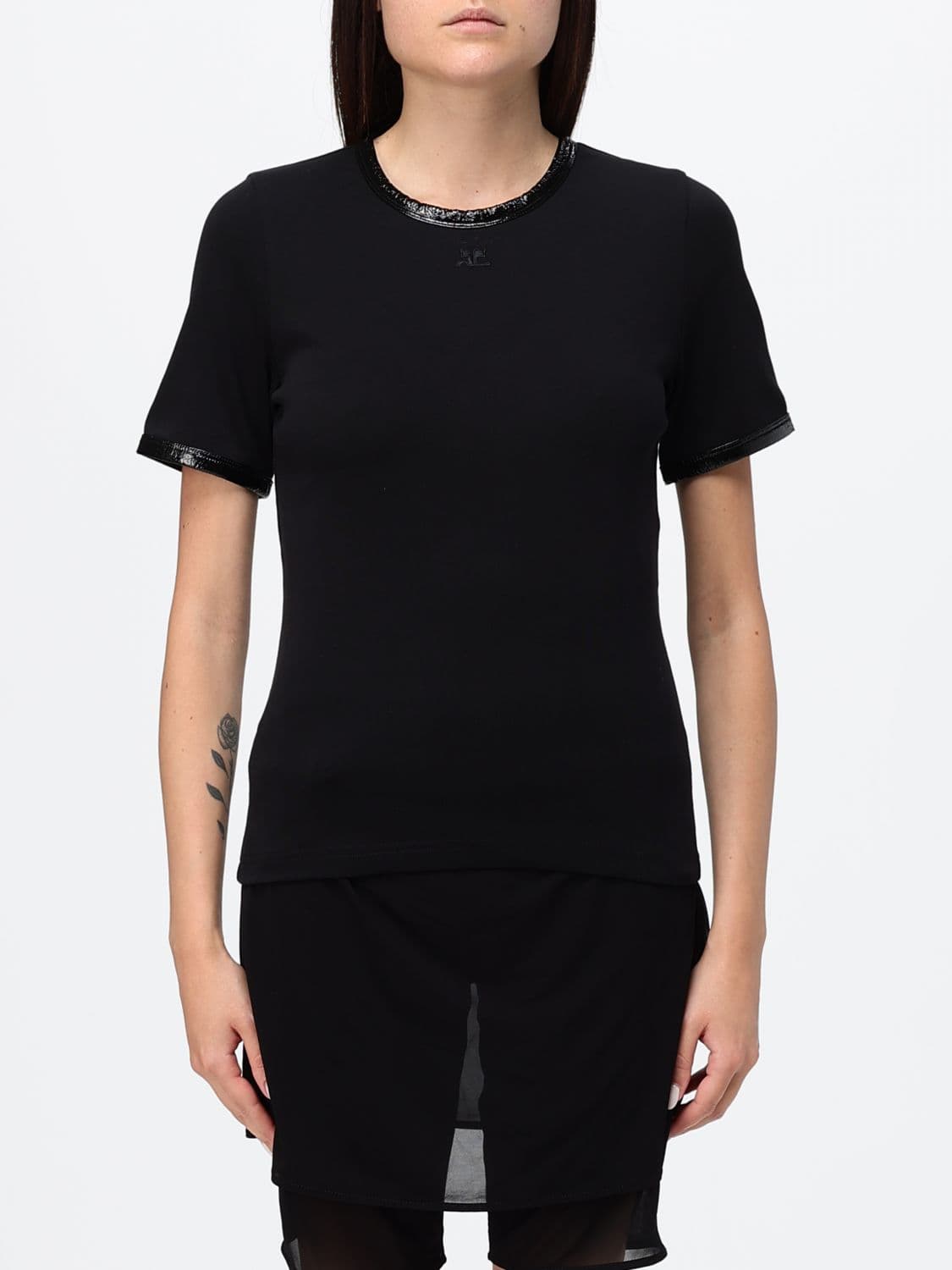 Courrèges Short-Sleeved Jersey Crewneck T-Shirt