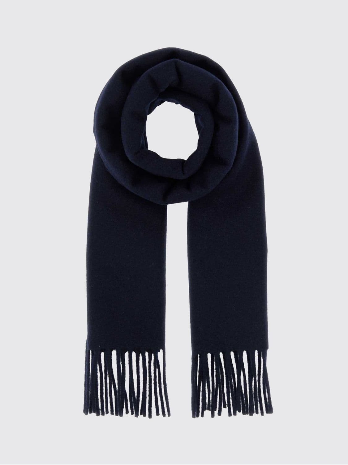 Jil Sander Pure Virgin Wool Scarf with Fringed Edges and Logo · OS