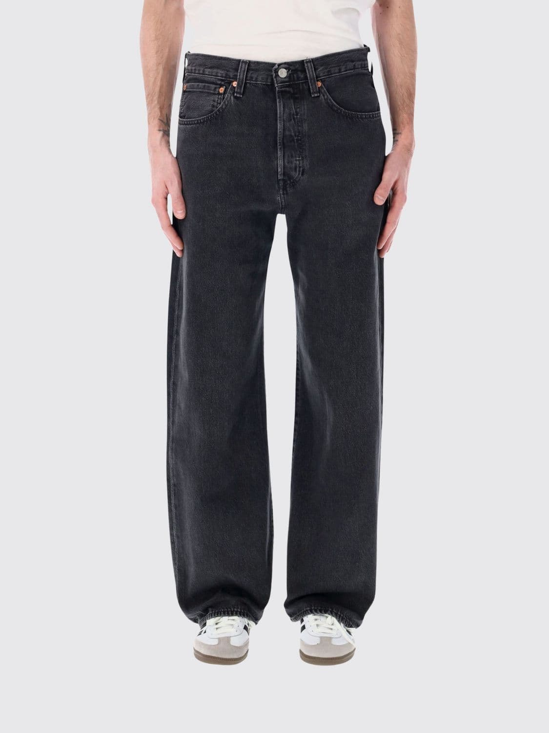 Levi's Straight Fit Cotton Denim Jeans with Worn Effect