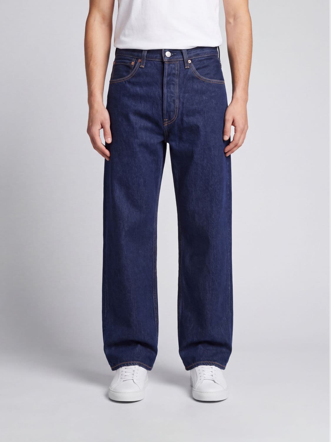 Levi's Straight Fit Cotton Denim Jeans with Worn Effect