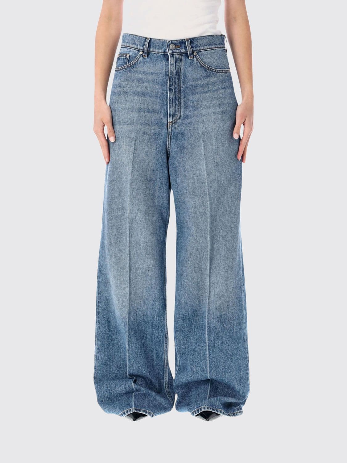 Stella Mccartney High-Waisted Wide-Leg Jeans in Stretch Denim