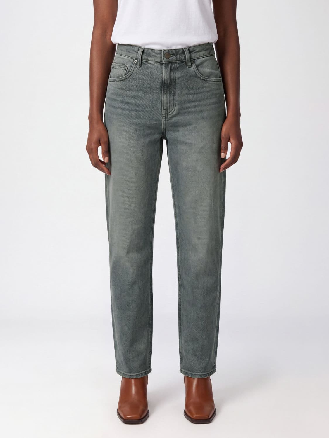 Haikure Lisa High-Waist Straight Jeans in Cotton Denim with Five Pockets