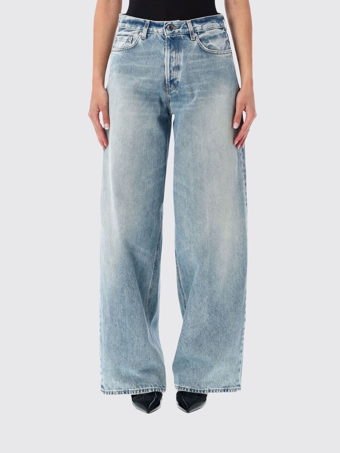 Haikure Bethany Mid-Rise Wide Leg Jeans in Five-Pocket Denim