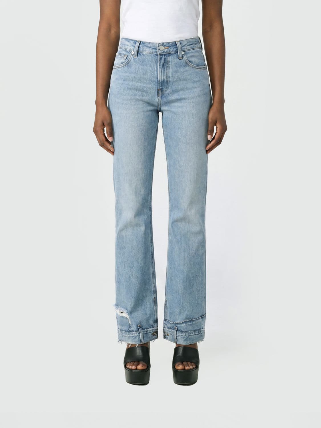 Haikure Flora High-Waist Flared Jeans in Cotton Denim with Five Pockets