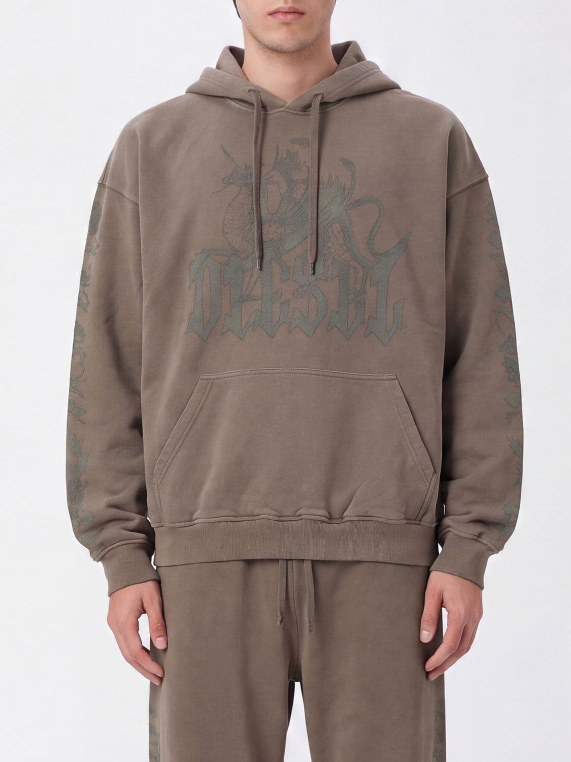 Diesel Relaxed Fit Logo-Print Cotton Hoodie