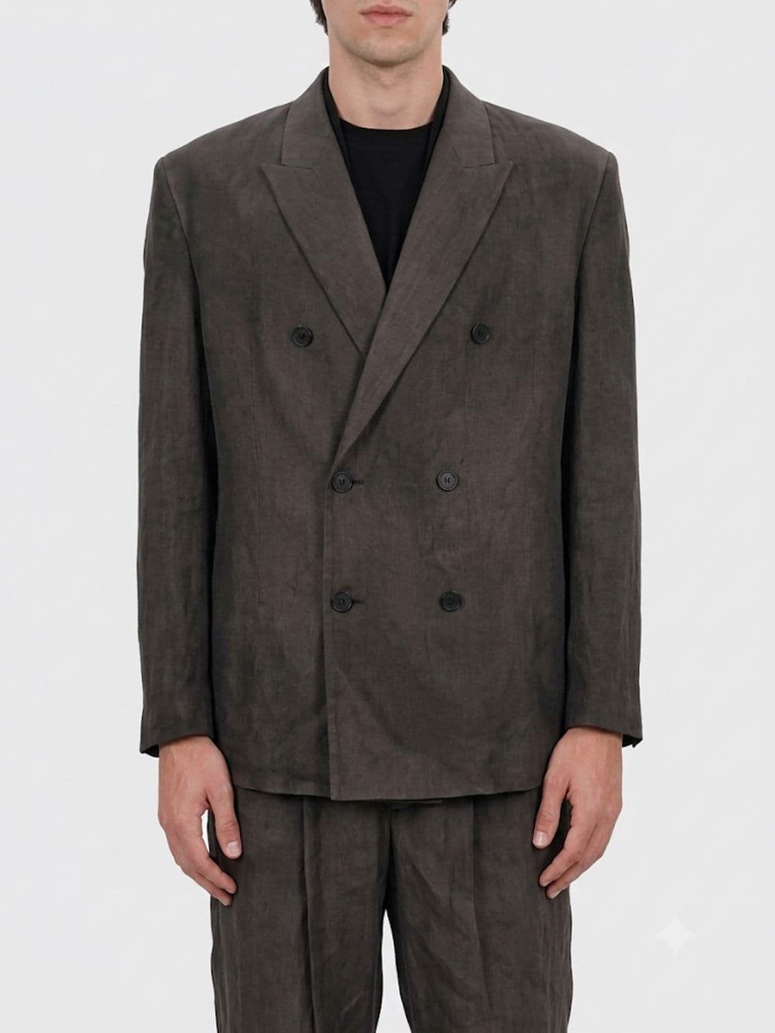 Diesel Double-Breasted Viscose Blazer with Lapel Collar and Long Sleeves