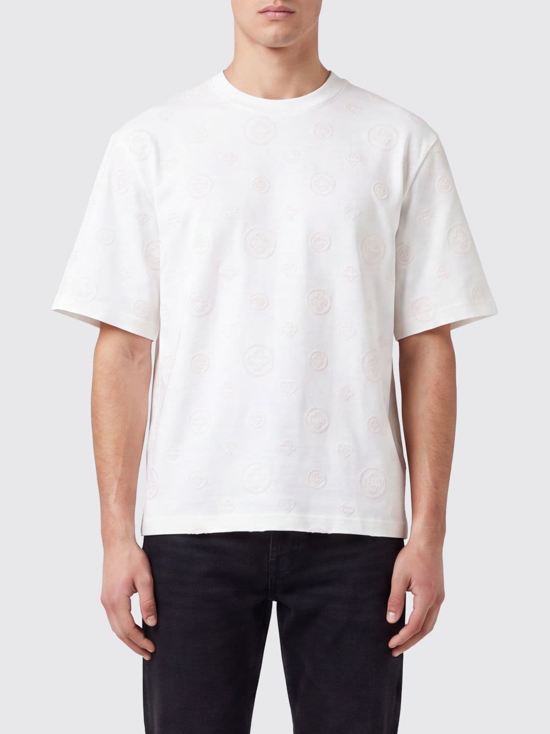 Casablanca Monogram Print Organic Cotton Crewneck T-Shirt