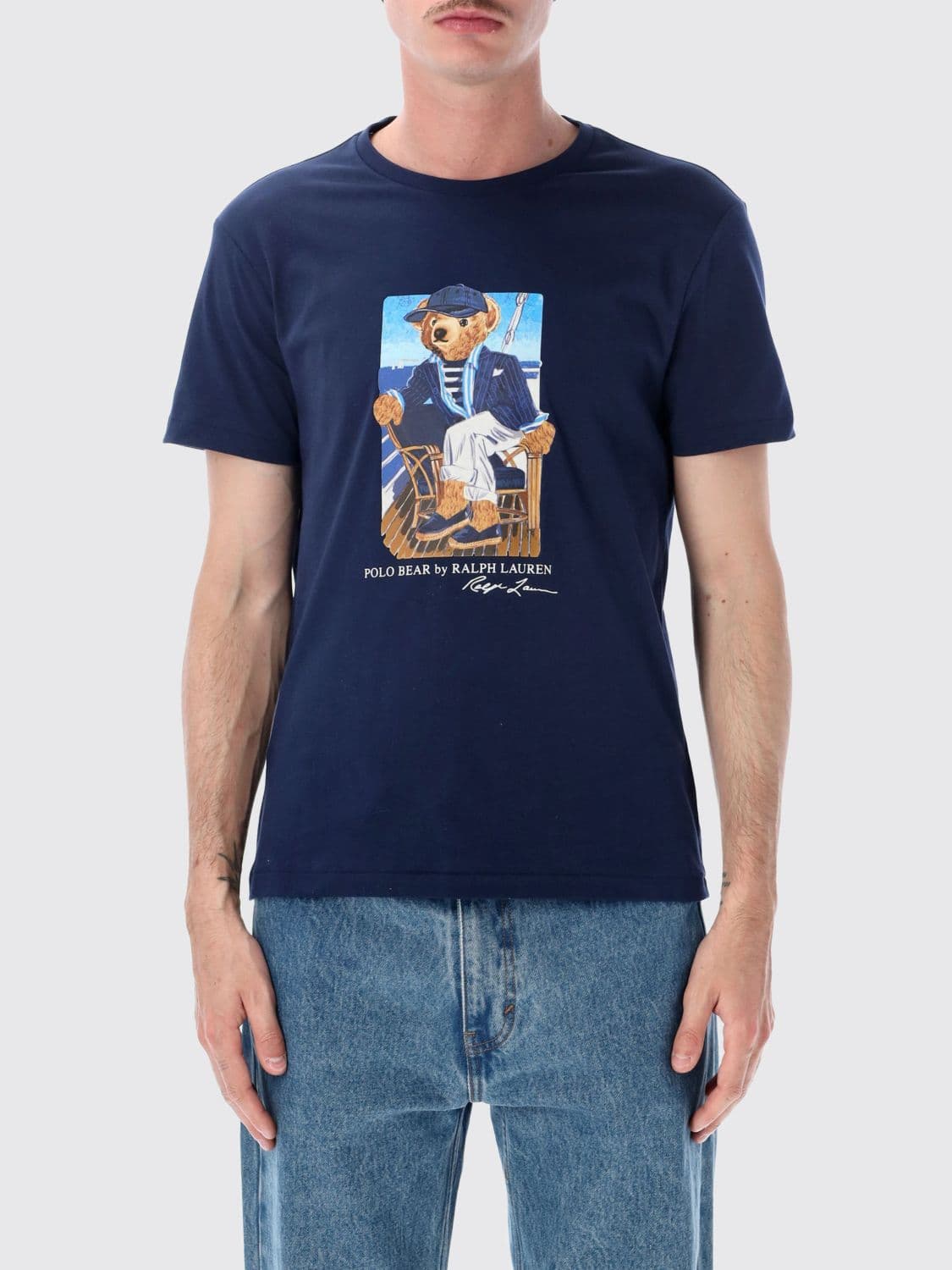 Polo Ralph Lauren Slim Fit Cotton T-Shirt with Teddy Bear Print