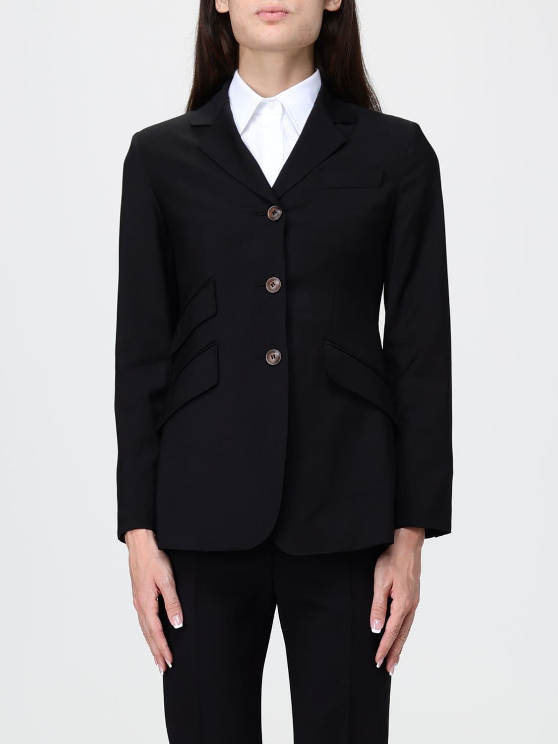 Max Mara Single-Breasted Cropped Blazer in Virgin Wool with a Slim Fit