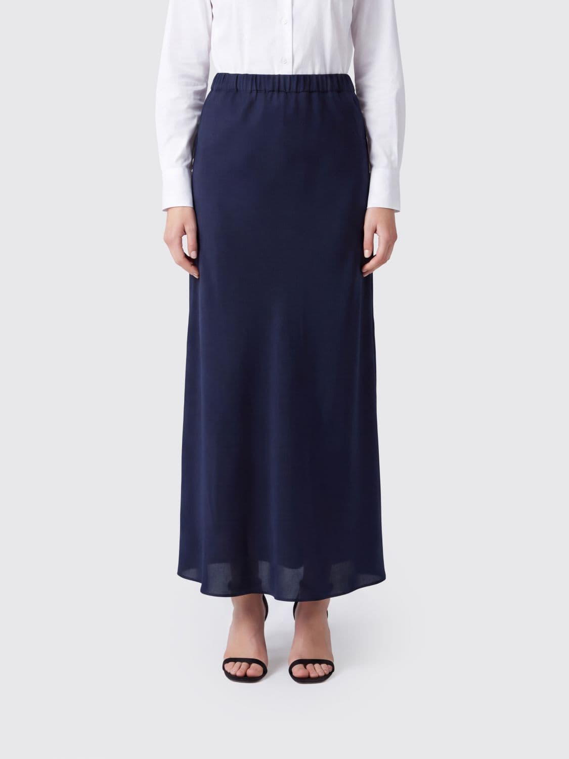 Max Mara High-Waisted Silk Crêpe Pencil Maxi Skirt with Elasticated Waist