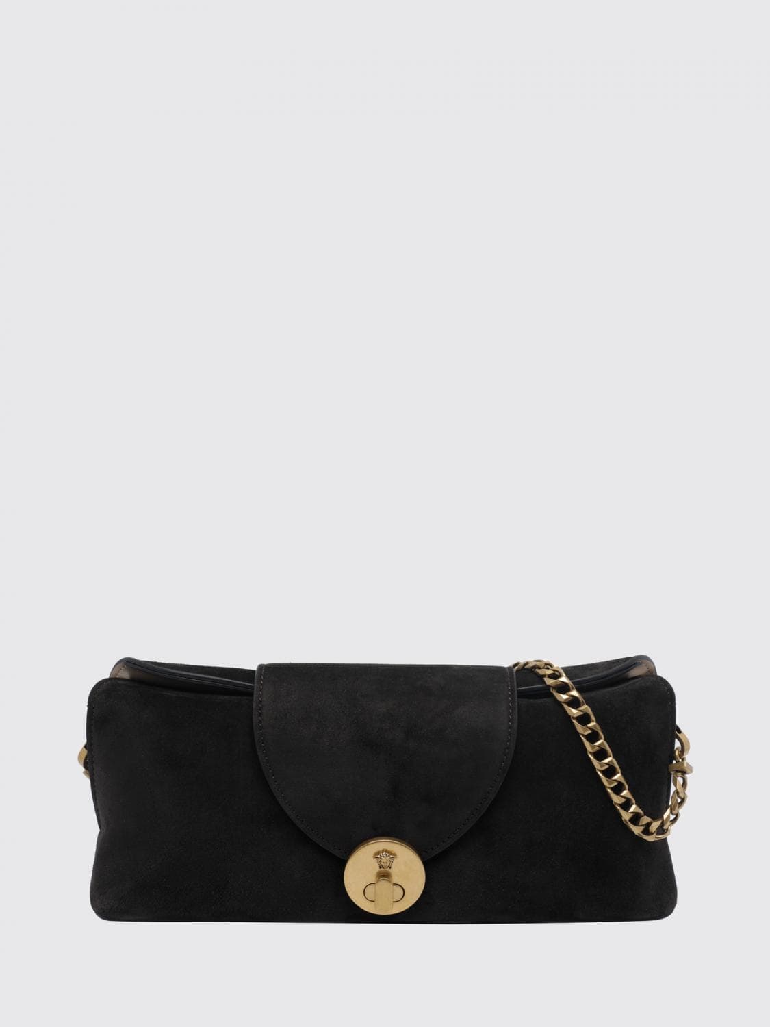 Versace Vivian Suede Shoulder Bag with Medusa Logo · OS