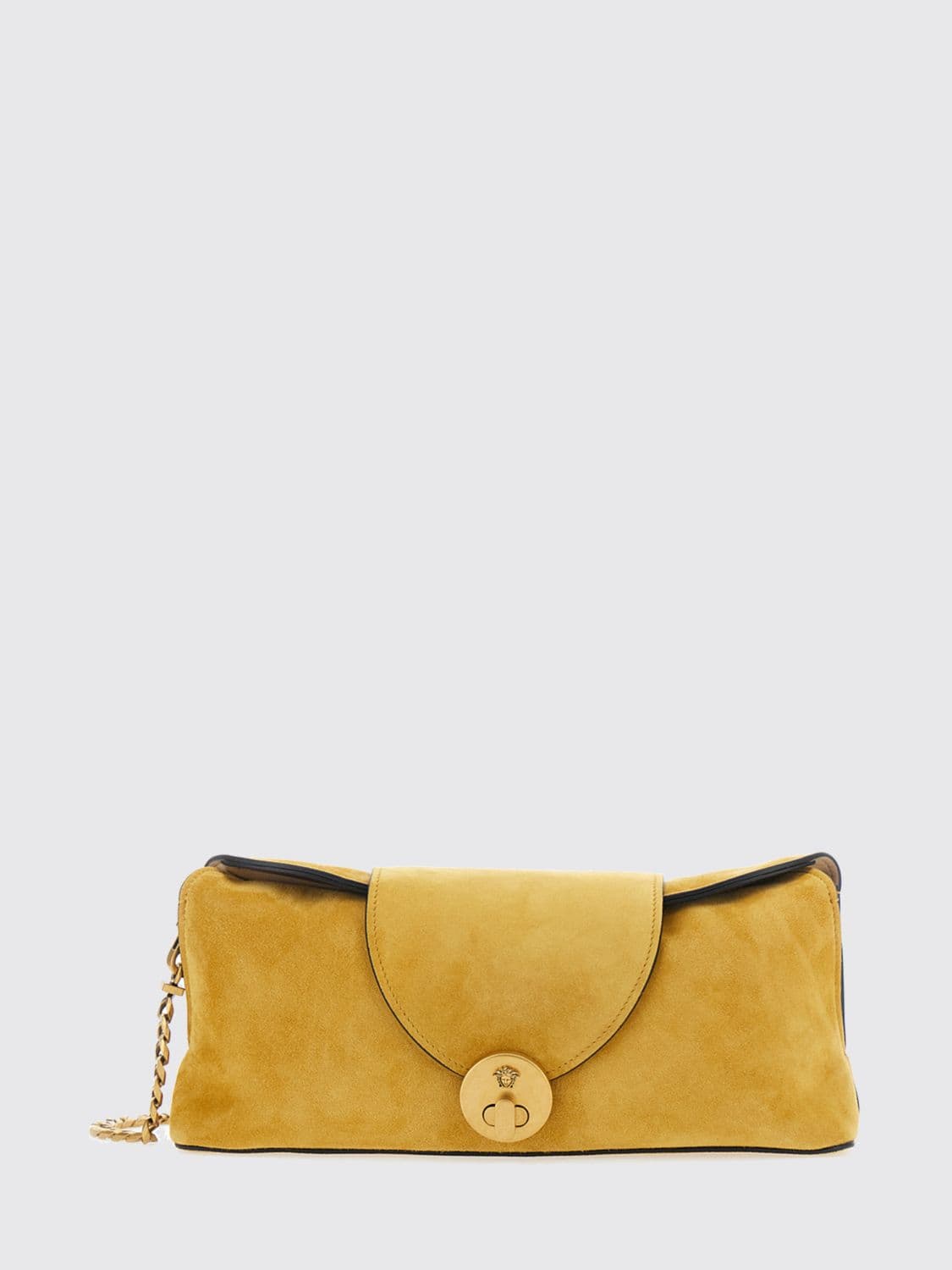 Versace Vivian Suede Shoulder Bag with Medusa Logo