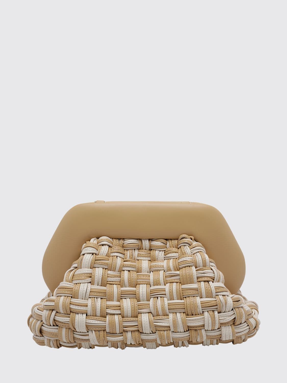 Themoirè Bios Bicolour Woven Vegan Leather Clutch with Magnetic Closure · OS