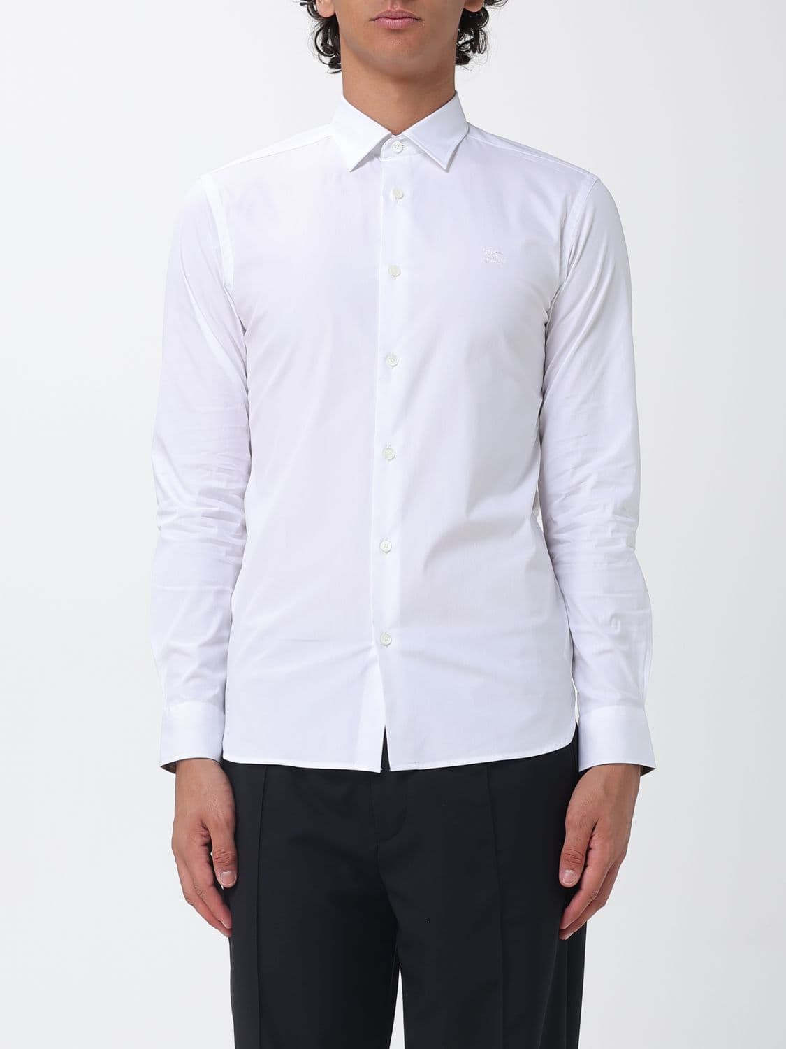 Burberry Slim Fit Stretch Cotton Poplin Shirt with French Collar