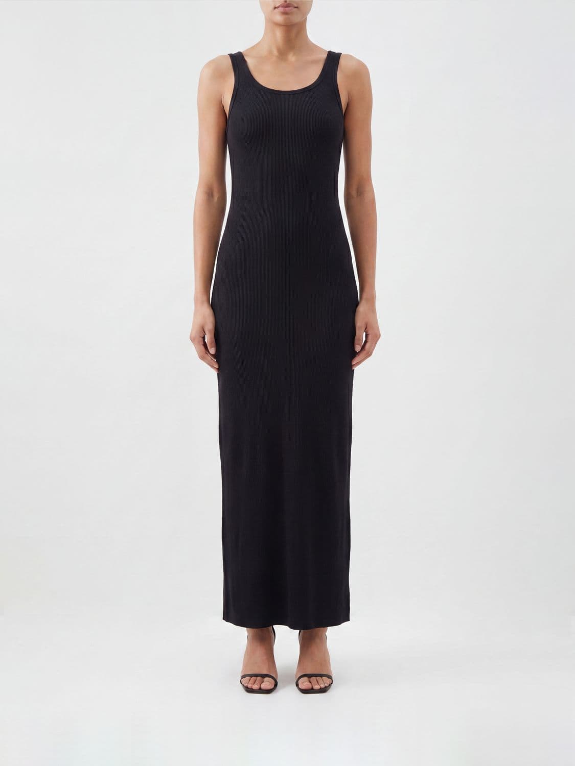Msgm U-Neck Slim Fit Midi Sheath Dress in Viscose