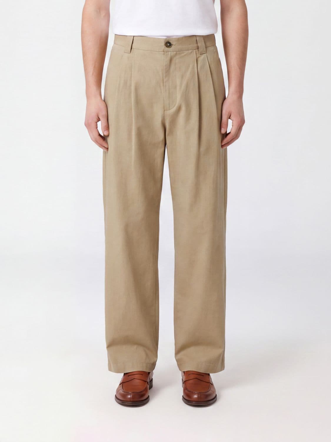 A.p.c. A. P.C. Ricky Wide-Leg Cotton Trousers with Pleats