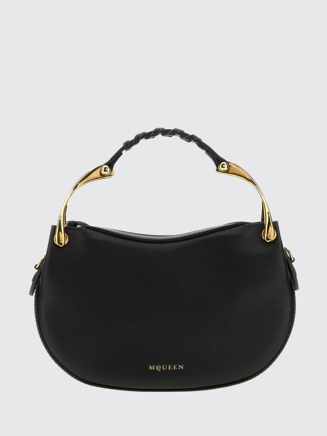 Mcqueen Wishbone Leather Mini Handbag with Removable Shoulder Strap