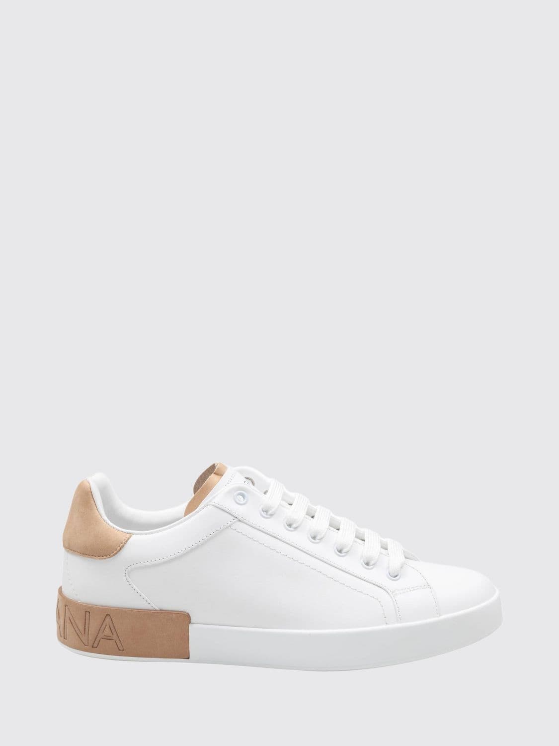 Dolce & Gabbana Portofino Bicolour Calfskin Sneakers with Logo