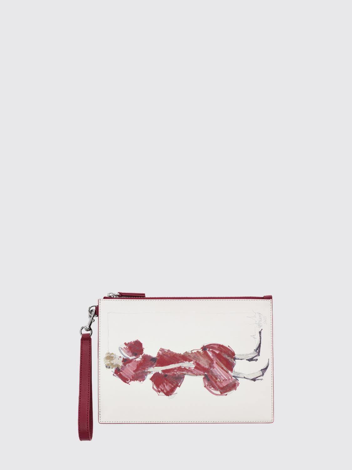Marc Jacobs The Runway Illustration Leather Clutch with Graphic Print · OS