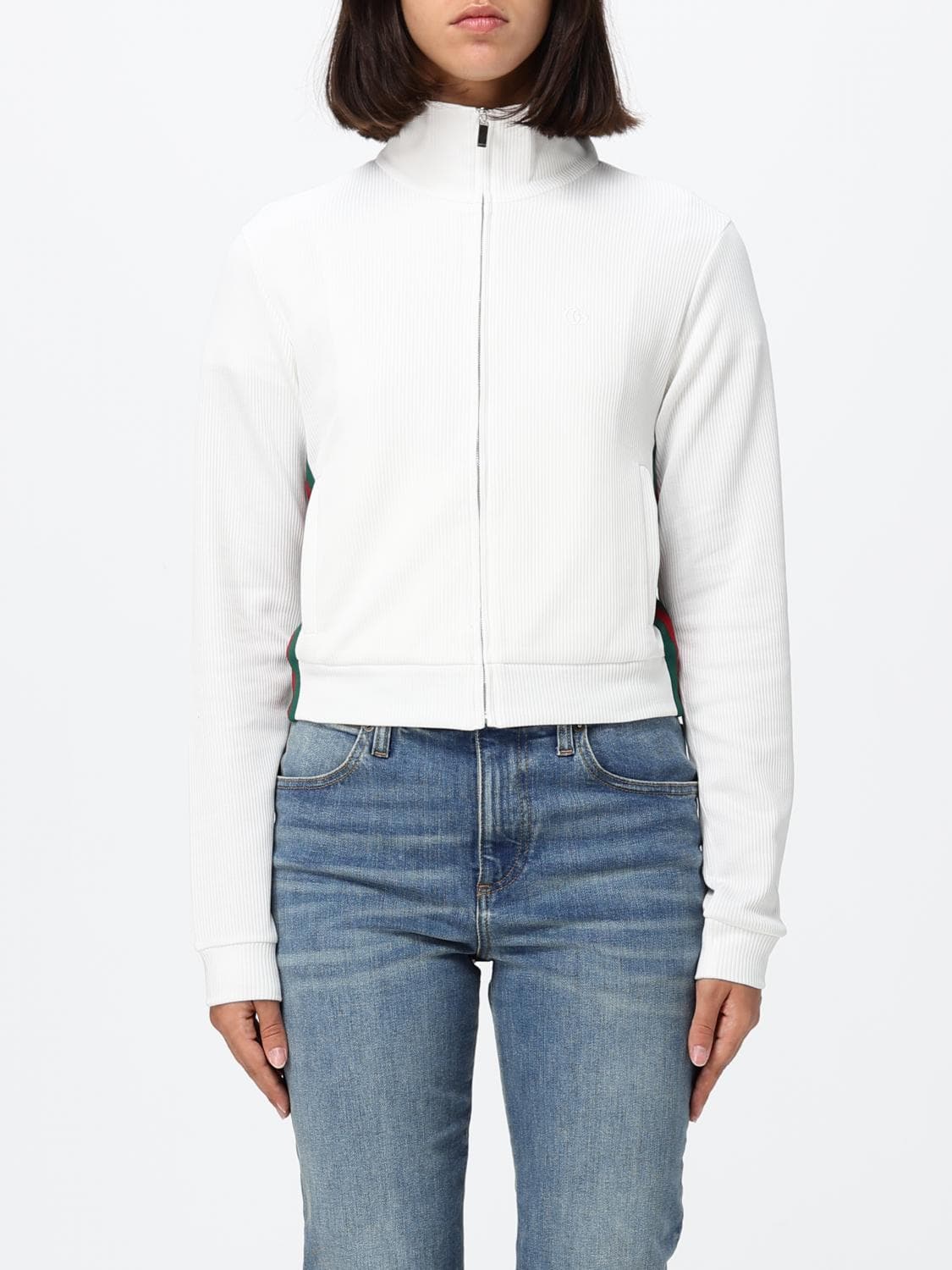 Gucci Web Stripe High Neck Slim Fit Technical Jersey Track Jacket