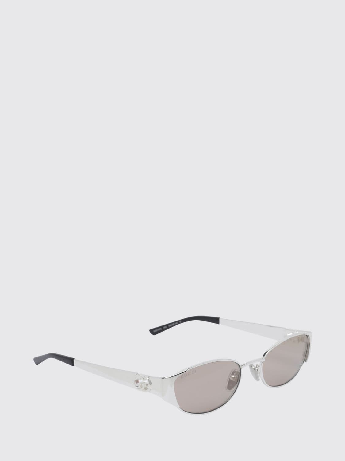 Gucci Gold-Tone Metal Cat-Eye Sunglasses with Oval Shape and GG Logo