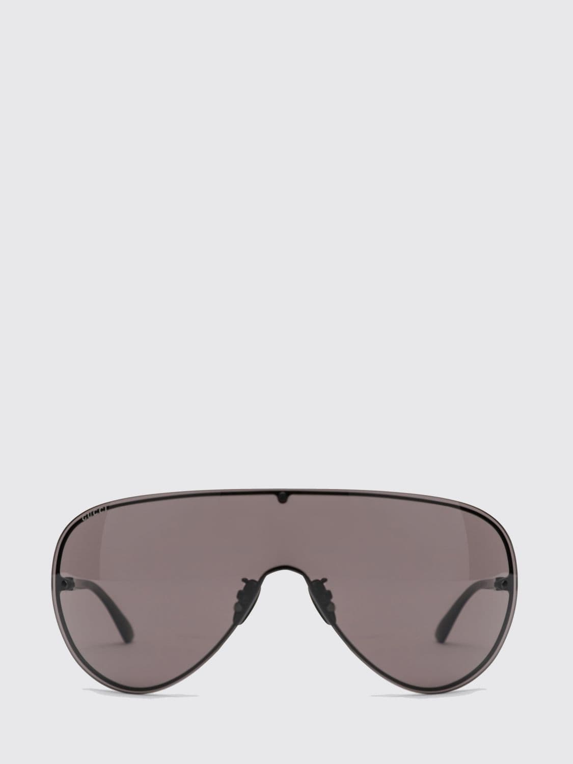Gucci Aviator-Style Shield Sunglasses in Metal with Engraved Logo