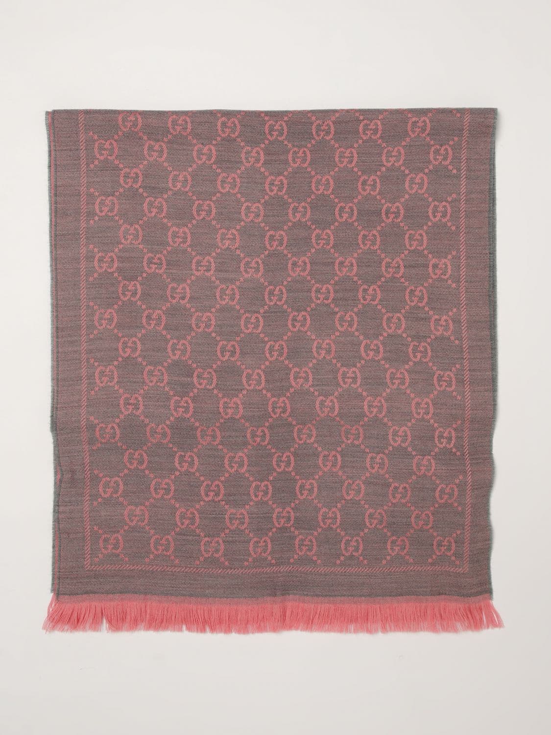 Gucci GG Jacquard Wool Scarf with Fringed Edges · OS