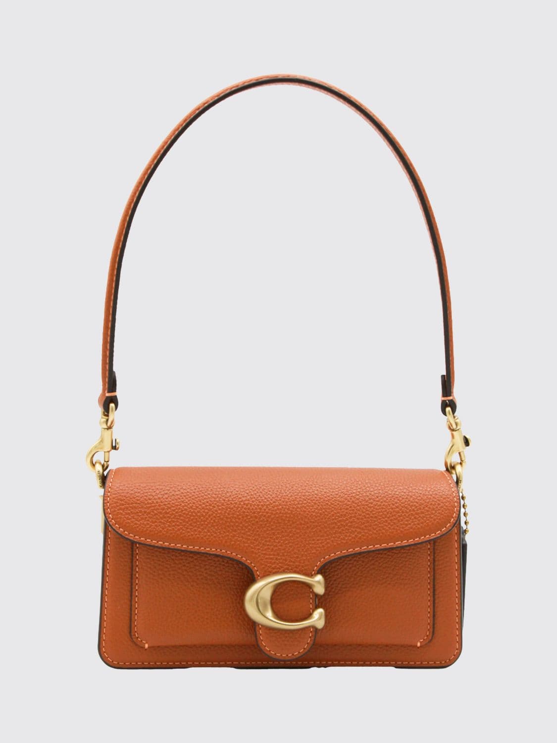 Coach Tabby Monogram Grained Leather Shoulder Bag with Flap Closure · OS