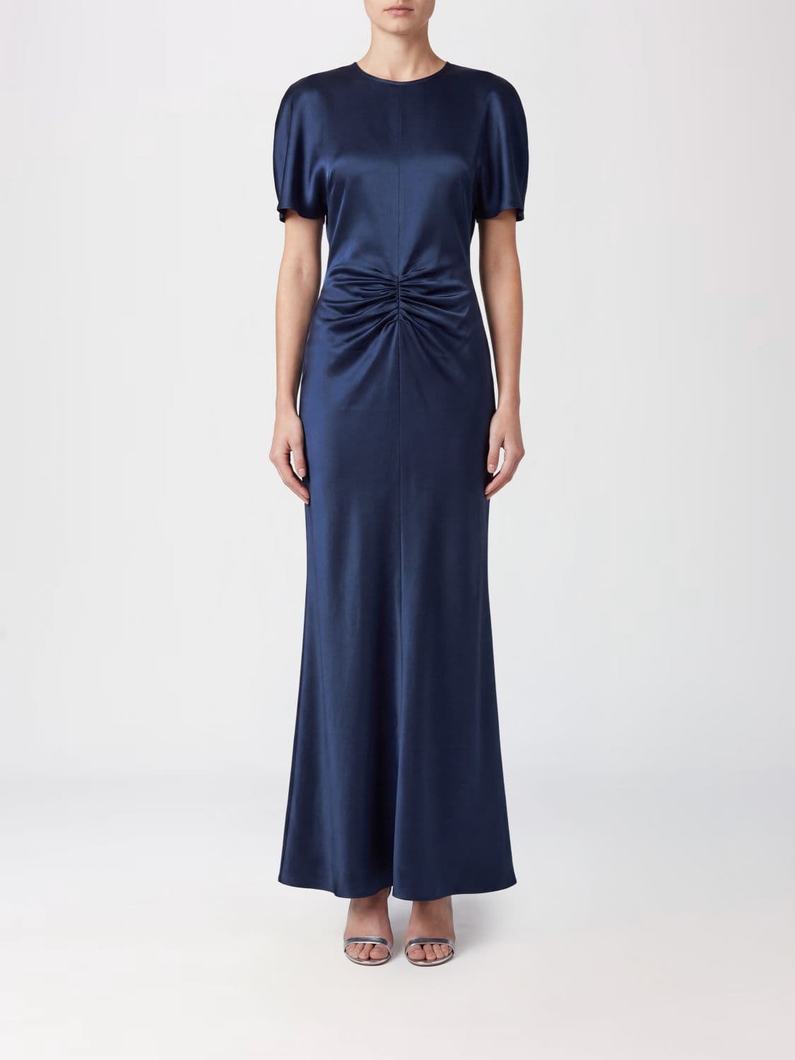 Victoria Victoria Beckham Isabella Ruched-Waist Crêpe Long Evening Gown